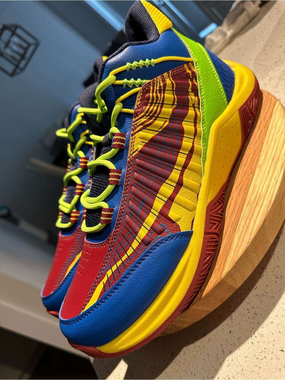 Men’s AND1 Explosive T Multi-Color Basketball Sneakers - Vibrant Red/Blue/Yellow